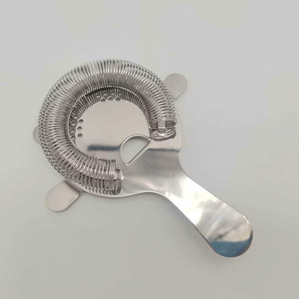 Stainless Steel 4 Prong Cocktail Strainer with Tight Coil