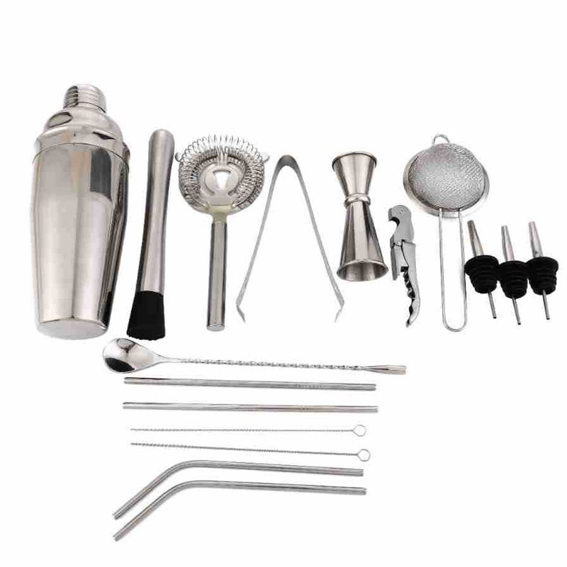 17-Piece Bartending Set with Wooden Stand - Image 4