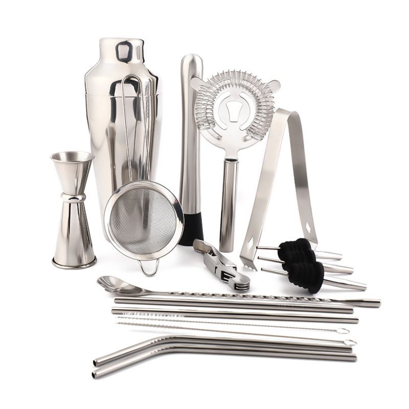 17-Piece Bartending Set with Wooden Stand - Image 3