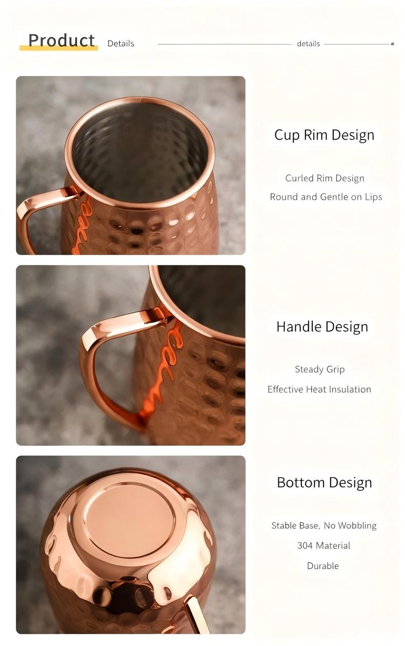 630 ml hammered Moscow mule cup - Image 4