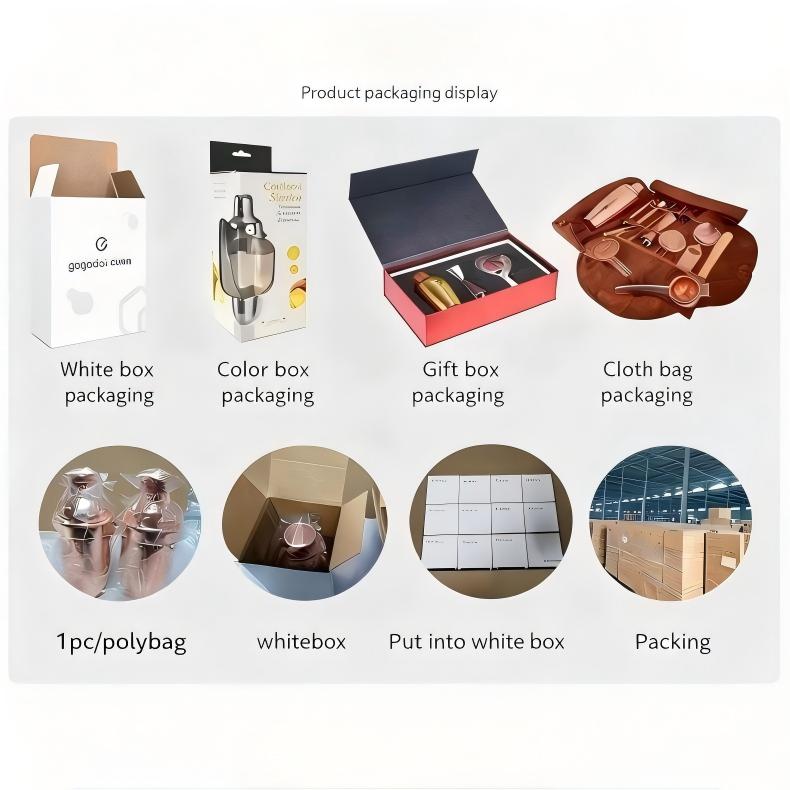 Moscow mule mug packaging options: white box, color box, gift box, cloth bag, polybag, bulk carton